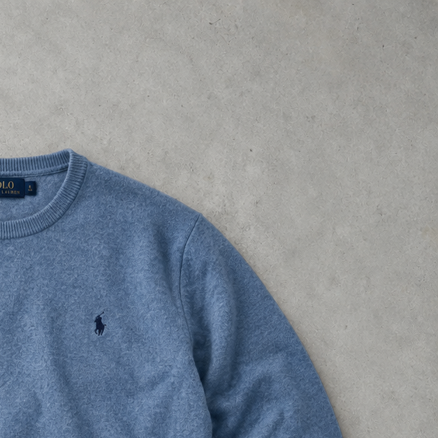Ralph Lauren Sweater Hellblau Stitched Logo Rare (M)