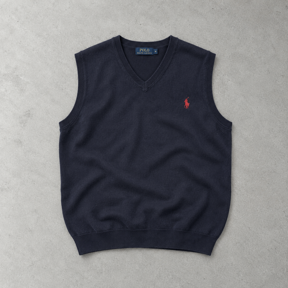 Ralph Lauren Vest Marineblau Rare (M) Stitched Logo
