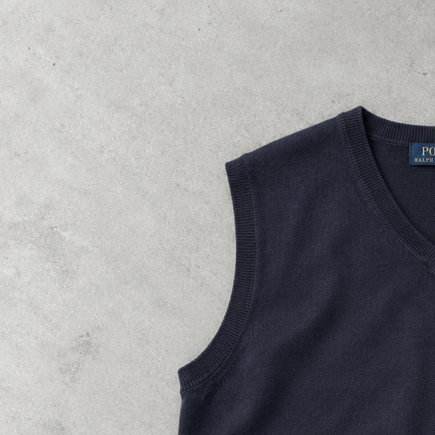 Ralph Lauren Vest Marineblau Rare (M) Stitched Logo