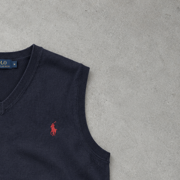 Ralph Lauren Vest Marineblau Rare (M) Stitched Logo
