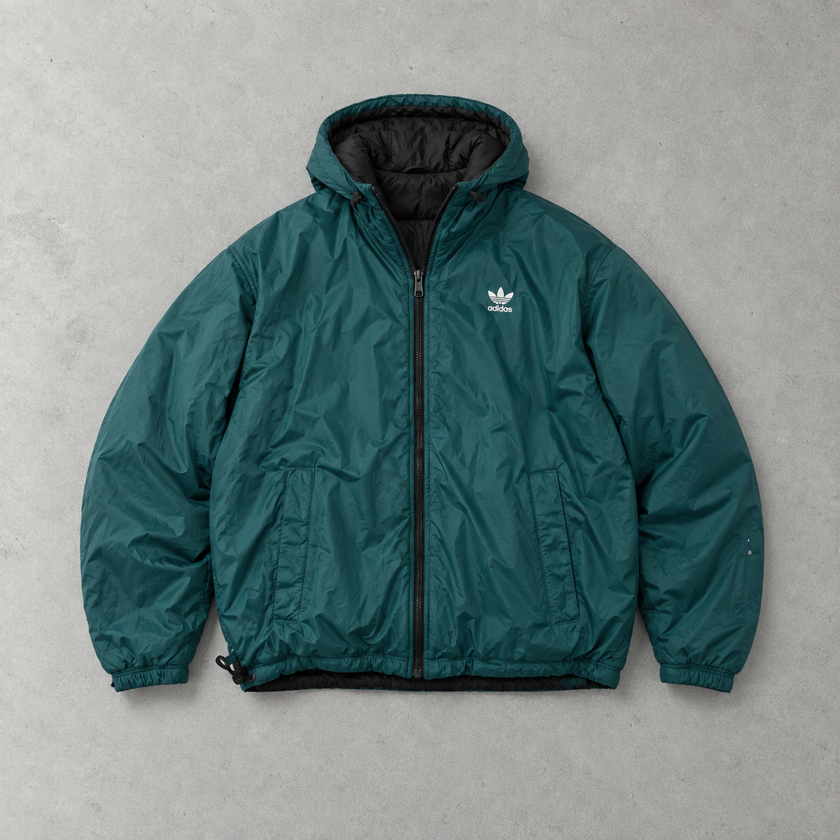 adidas Jacket Schwarz, Dunkelgrün Rare (M)