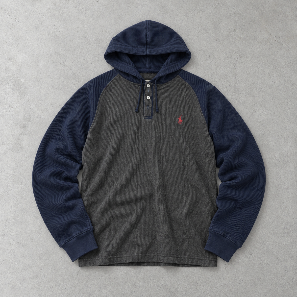 Polo Ralph Lauren Hoodie Grau, Marineblau Rare (L)