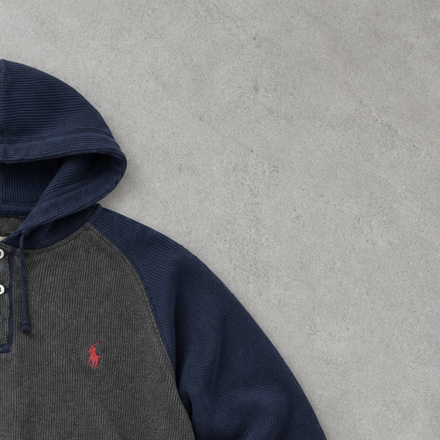 Polo Ralph Lauren Hoodie Grau, Marineblau Rare (L)