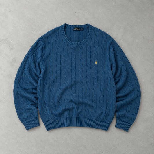 Polo Ralph Lauren Sweater Blau Rare (XXL) Stitched Logo