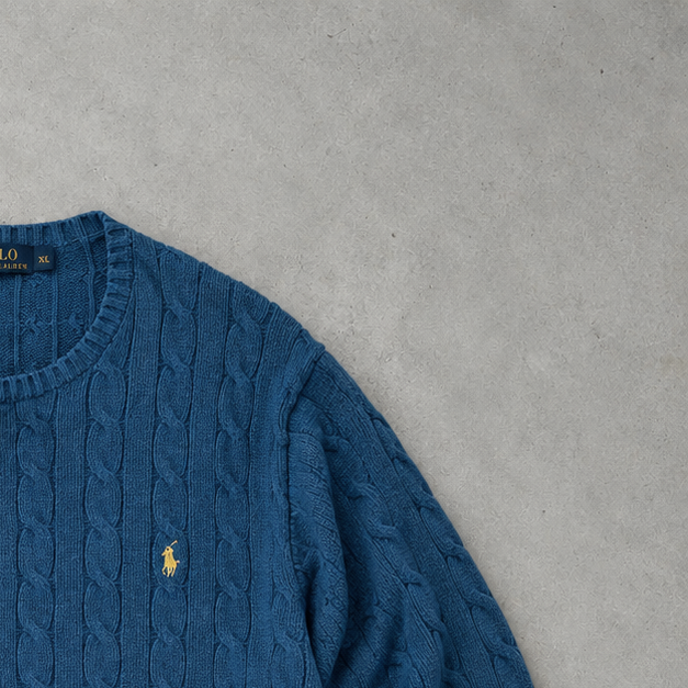 Polo Ralph Lauren Sweater Blau Rare (XXL) Stitched Logo