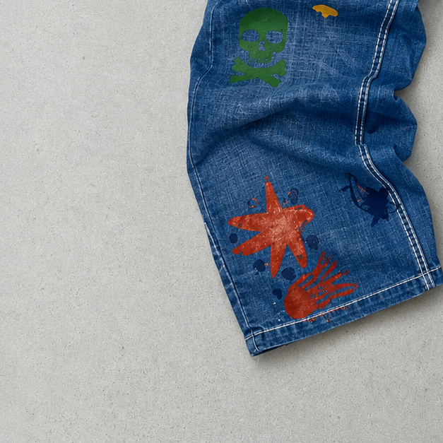 Y2K True Religion Jeans Bunt, Blau Rare (M)