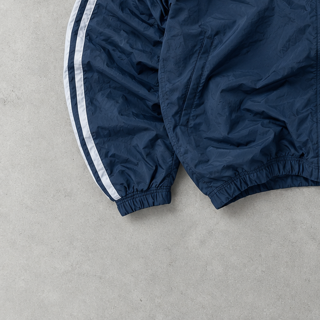 Veste de survêtement vintage Nike bleu marine/blanc rare (L)