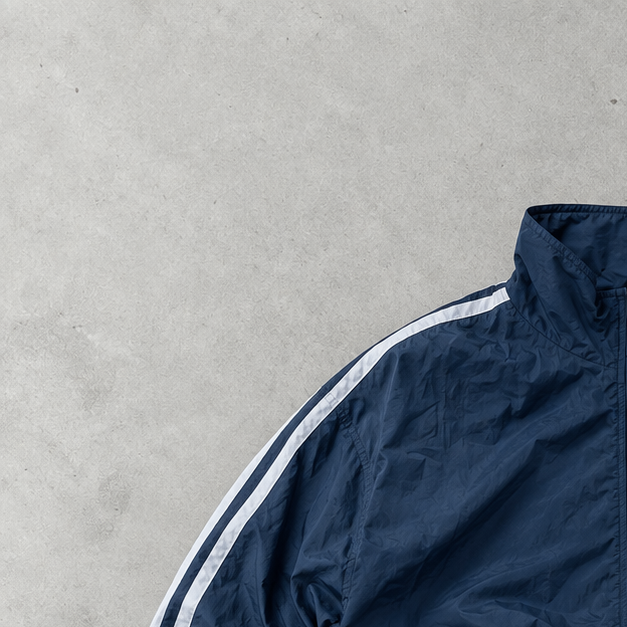 Veste de survêtement vintage Nike bleu marine/blanc rare (L)