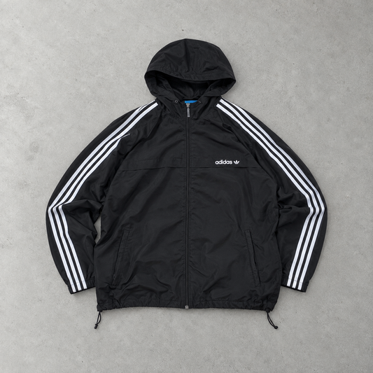 Adidas Windbreaker Black / White Rare (XL) Stitched Logo
