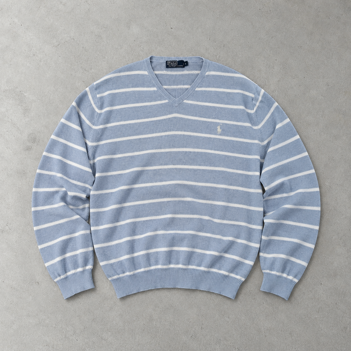 Ralph Lauren Sweater Hellblau Stitched Logo Rare (L)