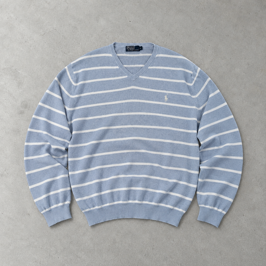 Ralph Lauren Sweater Hellblau Stitched Logo Rare (L)