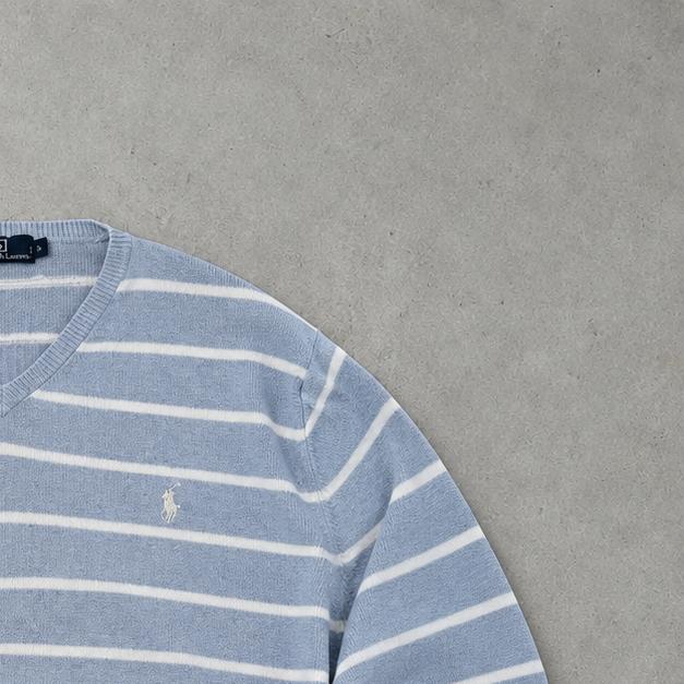 Ralph Lauren Sweater Hellblau Stitched Logo Rare (L)