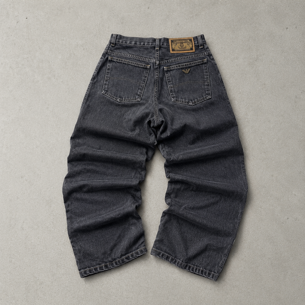 90s Y2K Armani Jeans Jeans Schwarz, Grau Limited (S)