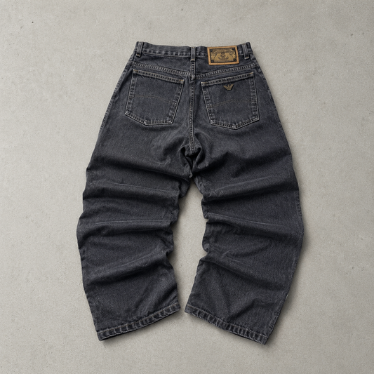 90s Y2K Armani Jeans Jeans Schwarz, Grau Limited (S)