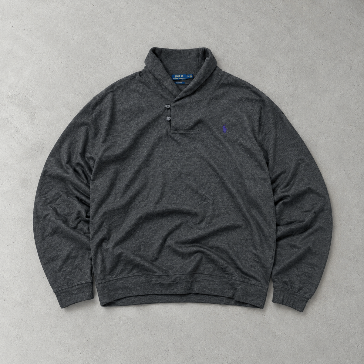2000 Ralph Lauren Sweater Grau Rare (XXL) Stitched Logo