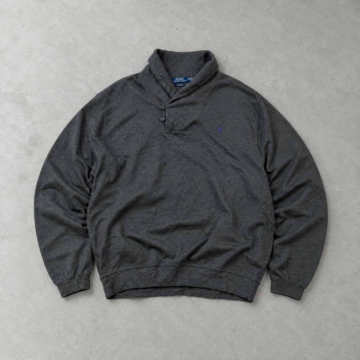 2000 Ralph Lauren Sweater Grau Rare (XXL) Stitched Logo