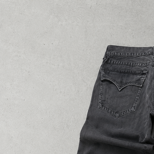 Y2K Vintage True Religion Baggy Jeans Grau, Braun Rare (M)