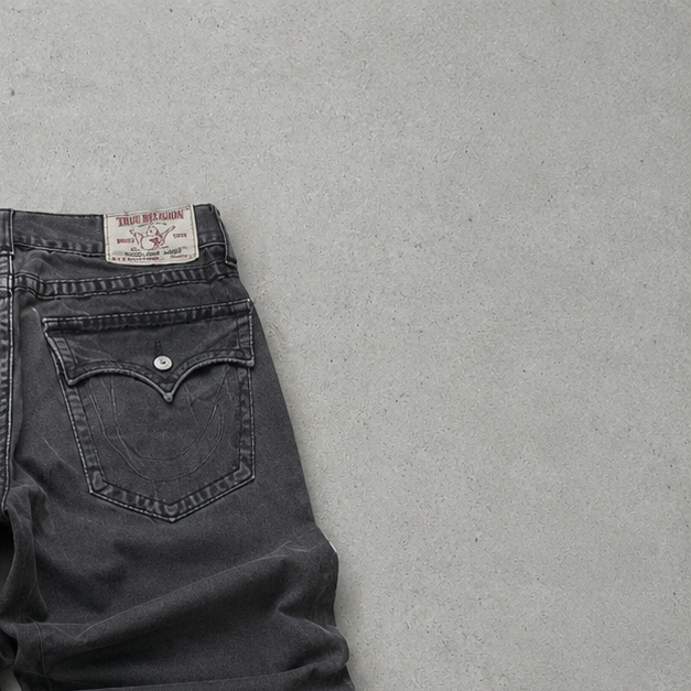 Y2K Vintage True Religion Baggy Jeans Grau, Braun Rare (M)