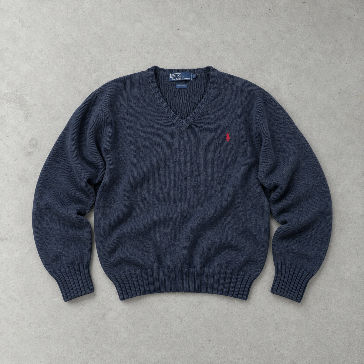 Ralph Lauren Sweater Marineblau Rare (L) Stitched Logo