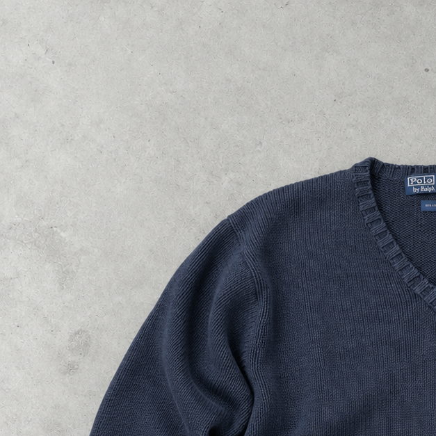 Ralph Lauren Sweater Marineblau Rare (L) Stitched Logo