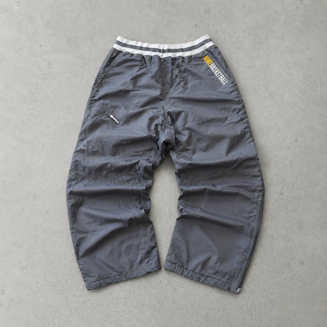 90s Y2K Nike Track Pants Grau, Gelb Limited (S)