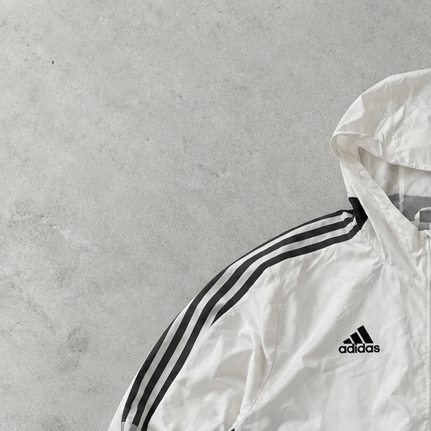 Juventus Adidas Regenjacke Weiß / Schwarz Selten (L)