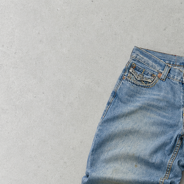 Y2K True Religion Jeans Blau, Weiß Rare (W34 | DE 50)