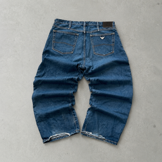 Armani Jeans Blau, Marineblau Rare Stitched Logo (M)