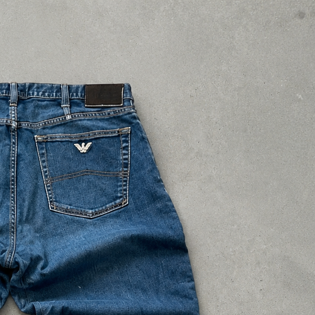 Armani Jeans Blau, Marineblau Rare Stitched Logo (M)