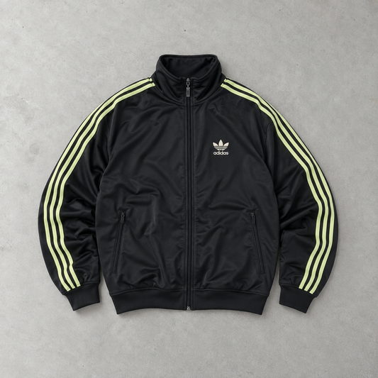Veste de survêtement Adidas Y2K noir / vert rare (XL) logo brodé