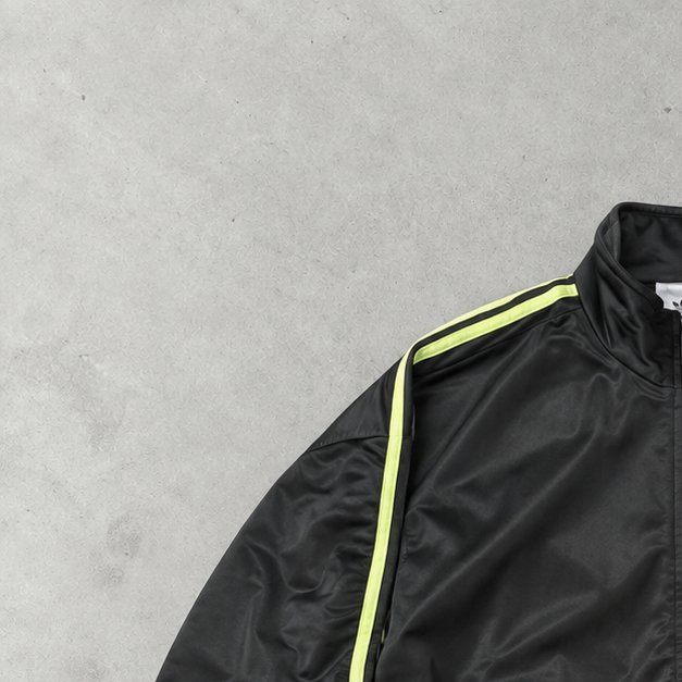 Y2K Adidas Trainingsjacke Schwarz / Grün Selten (XL) Gesticktes Logo