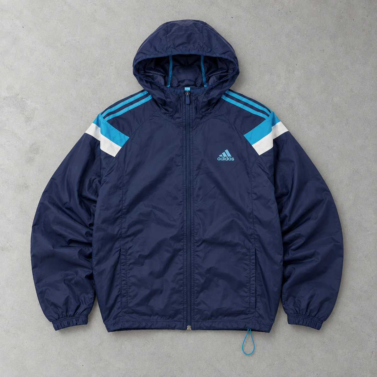 Y2K adidas Jacket Marineblau Limited Stitched Logo (M)