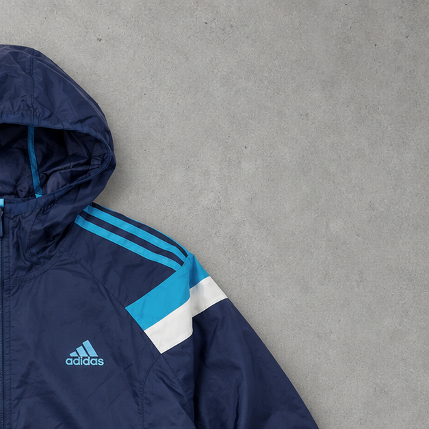 Y2K adidas Jacket Marineblau Limited Stitched Logo (M)