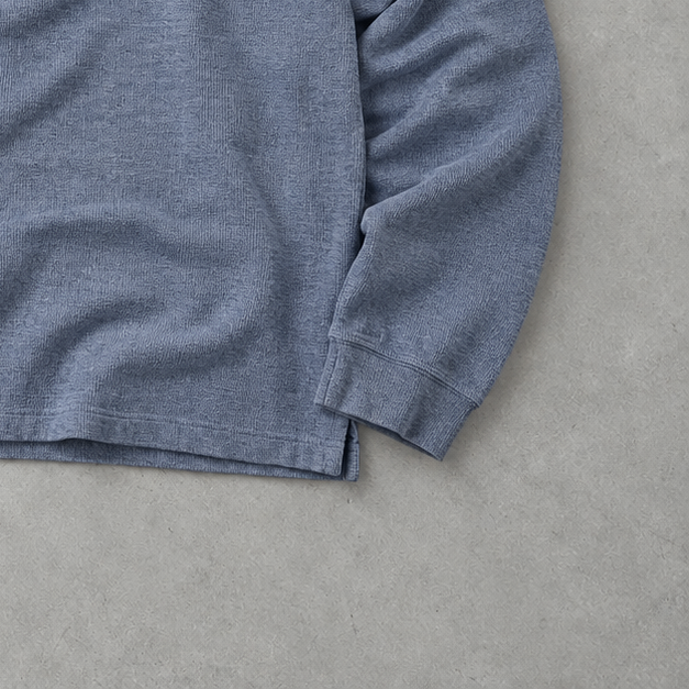 Ralph Lauren Half-Zip Sweater Hellblau Rare (XL) Stitched Logo