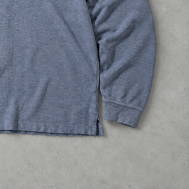 Ralph Lauren Half-Zip Sweater Hellblau Rare (XL) Stitched Logo