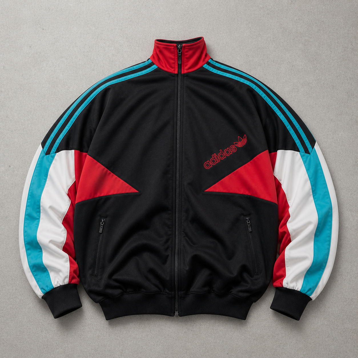 90s Adidas Vest Rot, Bunt Rare (M) Stitched Logo