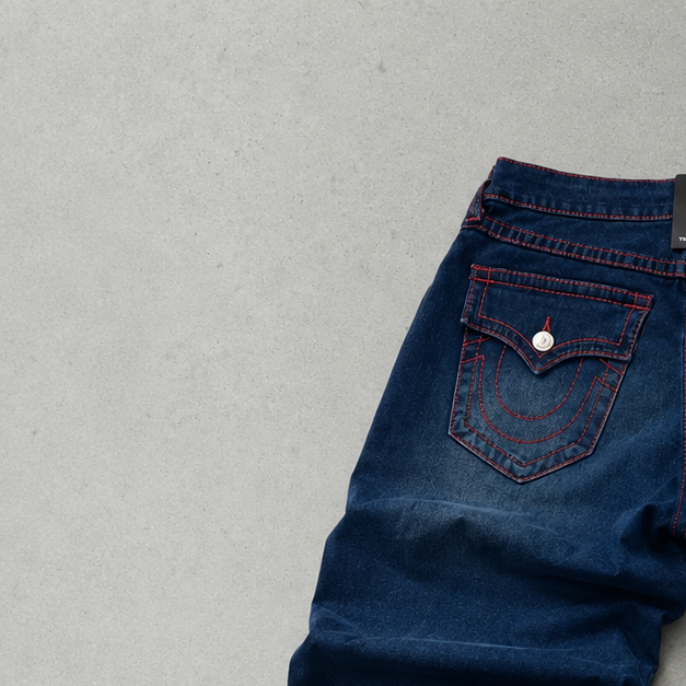 True Religion Jeans Marineblau, Rot Rare (S)