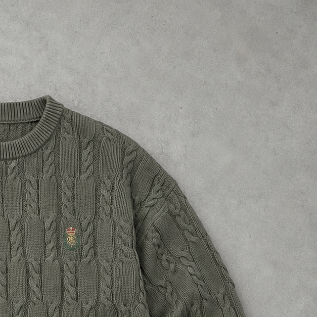 Ralph Lauren Sweater Khaki Rare (L) Stitched Logo