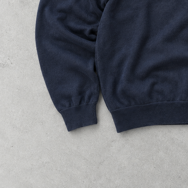 Y2K Ralph Lauren V-Neck Sweater Marineblau, Blau Rare (XL) Stitched Logo