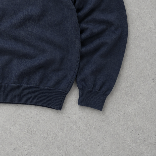 Y2K Ralph Lauren V-Neck Sweater Marineblau, Blau Rare (XL) Stitched Logo