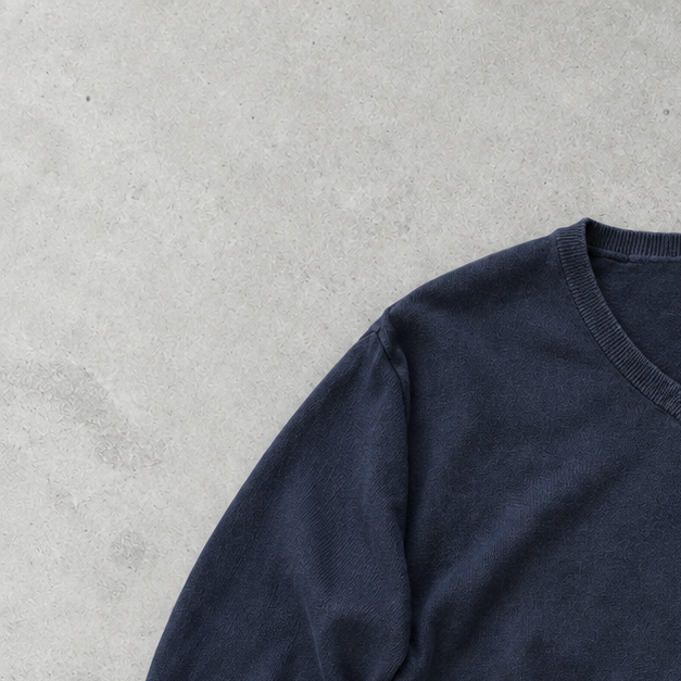 Y2K Ralph Lauren V-Neck Sweater Marineblau, Blau Rare (XL) Stitched Logo