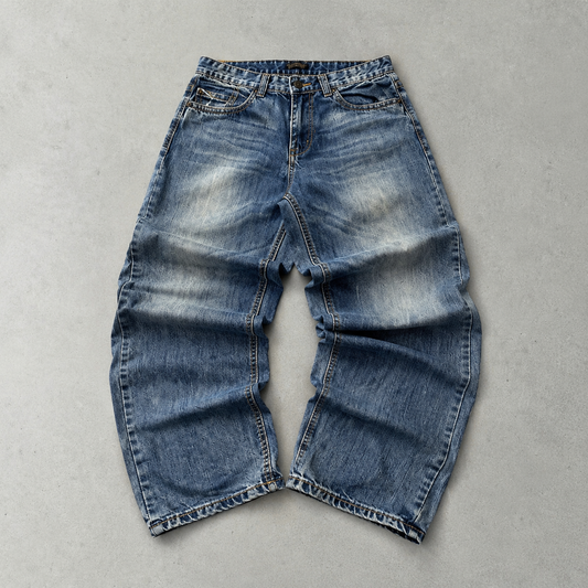 Y2K Emporio Armani Jeans Blau Rare Stitched Logo (M)