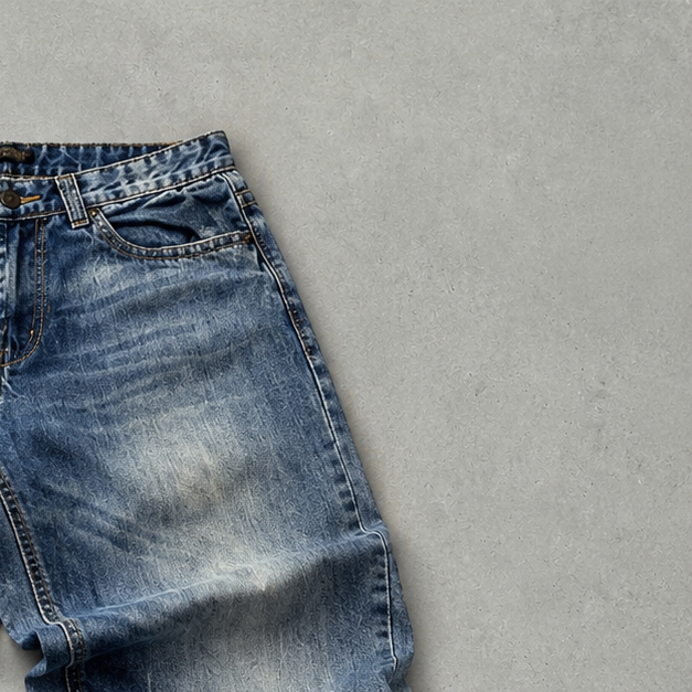 Y2K Emporio Armani Jeans Blau Rare Stitched Logo (M)