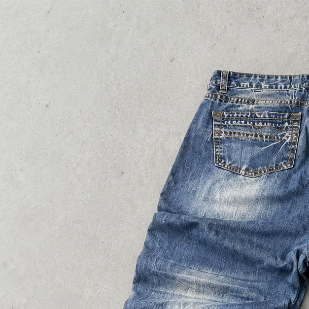 Y2K Emporio Armani Jeans Blau Rare Stitched Logo (M)