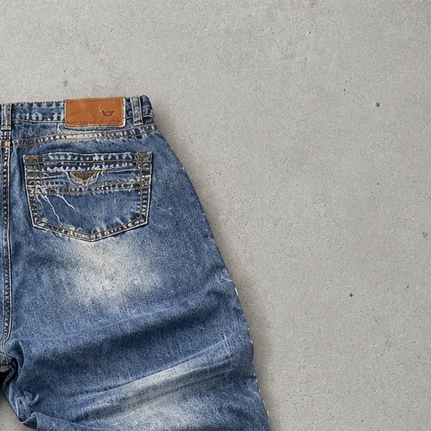 Y2K Emporio Armani Jeans Blau Rare Stitched Logo (M)