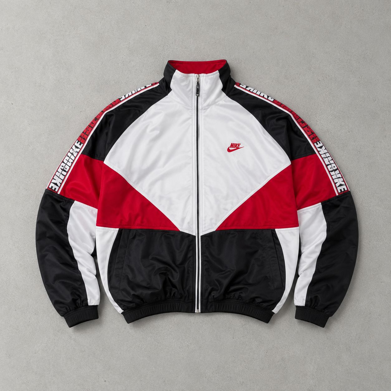 90s Nike Track Jacket Weiß, Rot Limited Stitched Logo (M)