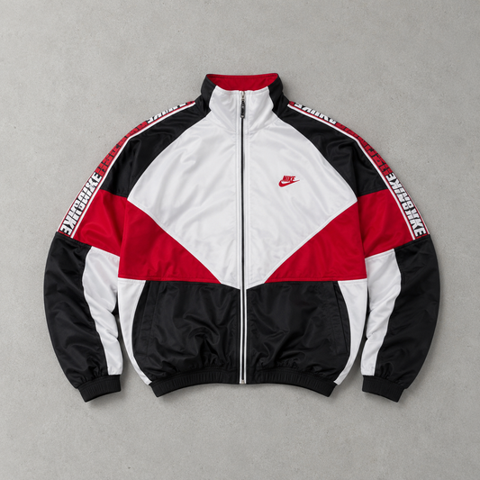 90s Nike Track Jacket Weiß, Rot Limited Stitched Logo (M)