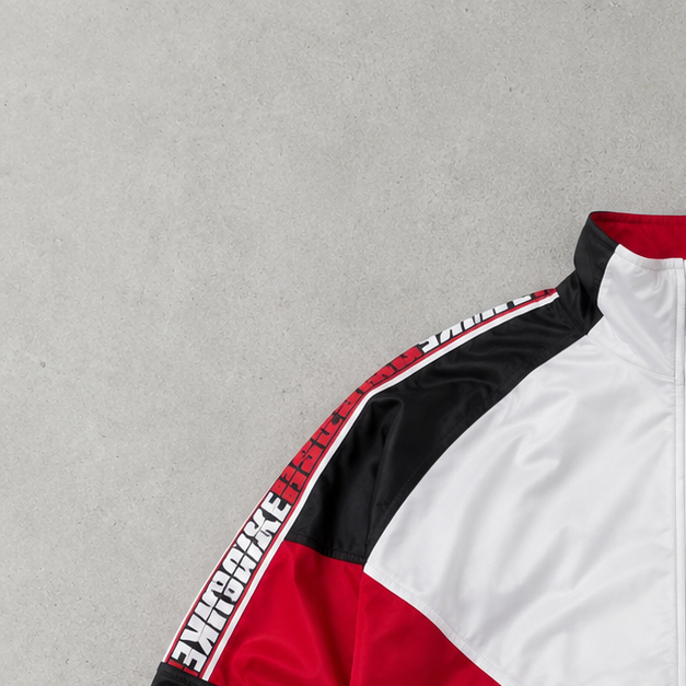 90s Nike Track Jacket Weiß, Rot Limited Stitched Logo (M)