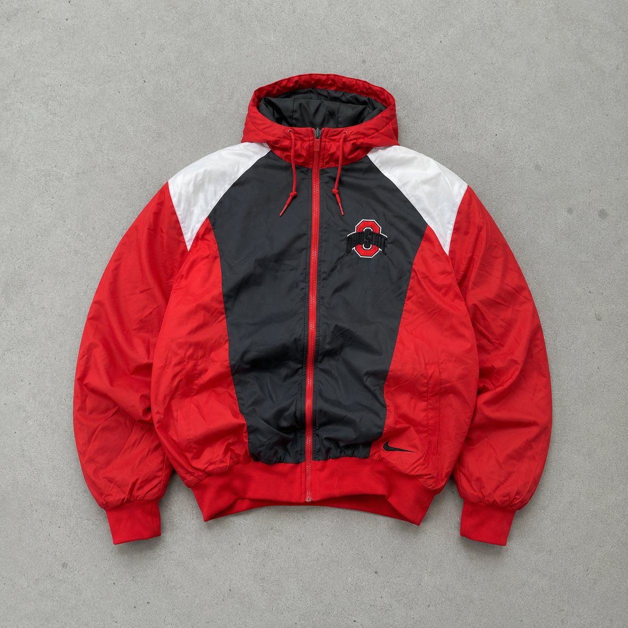 Y2K Vintage Nike Windbreaker Red, Bunt Rare (XL) Stitched Logo