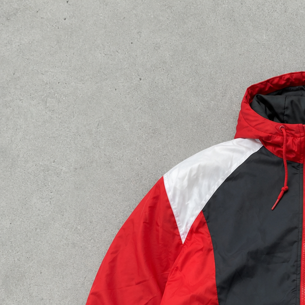 Y2K Vintage Nike Windbreaker Red, Bunt Rare (XL) Stitched Logo